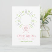 Cartes Pour Fêtes Annuelles Papier Wreath Business Noël blanc (Debout devant)