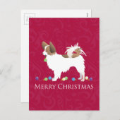 Cartes Pour Fêtes Annuelles Papillon Chien Joyeux Noël Design (Devant / Derrière)