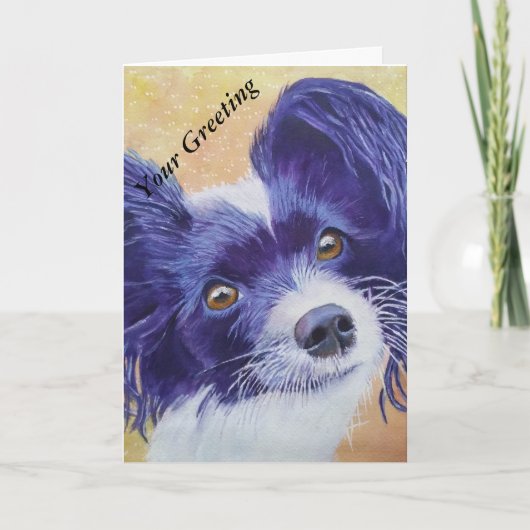 Cartes Pour Fêtes Annuelles Papillon Dog Card (Devant)