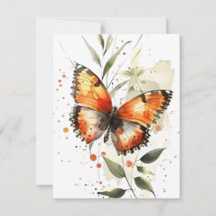 Cartes Pour Fêtes Annuelles Papillon en aquarelles