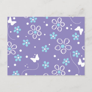 Cartes Pour Fêtes Annuelles Papillon moderne et motif de fleurs