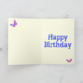 Cartes Pour Fêtes Annuelles Papillon rose psychédélique Pop Art Olivia Nom (Intérieur)