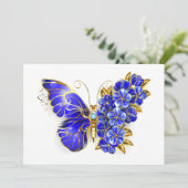 Cartes Pour Fêtes Annuelles Papillon saphir à fleurs (Debout devant)