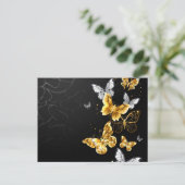 Cartes Pour Fêtes Annuelles Papillons blancs et dorés (Debout devant)