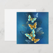 Cartes Pour Fêtes Annuelles Papillons d'or (Devant / Derrière)