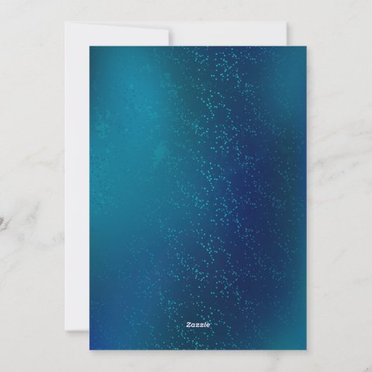 Cartes Pour Fêtes Annuelles Papillons d'or sur un Arrière - plan bleu (Dos)