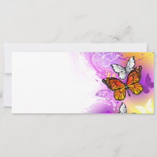 Cartes Pour Fêtes Annuelles Papillons Monarque sur Arrière - plan pourpre
