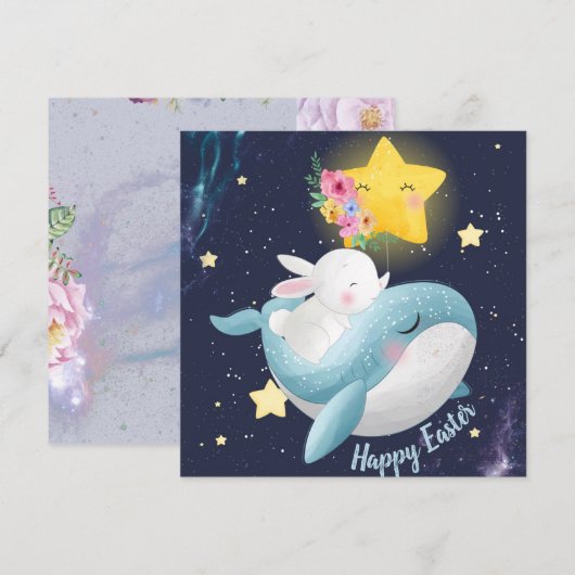 Cartes Pour Fêtes Annuelles Pâques adorables (Devant / Derrière)
