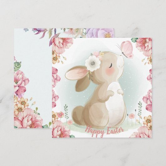 Cartes Pour Fêtes Annuelles Pâques adorables (Devant / Derrière)