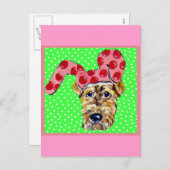 Cartes Pour Fêtes Annuelles Pâques Airedale (Devant / Derrière)