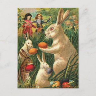 Cartes Pour Fêtes Annuelles Pâques Animaux Mignons Vintage