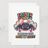 Cartes Pour Fêtes Annuelles Pâques araignée (Devant / Derrière)