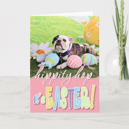 Cartes Pour Fêtes Annuelles Pâques - Bulldog - Delilah (Devant)