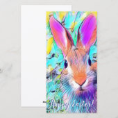 Cartes Pour Fêtes Annuelles Pâques Bunny Card Pastels (Devant / Derrière)