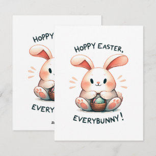 Cartes Pour Fêtes Annuelles Pâques Bunny Hoppy Pâques, Tout le monde !