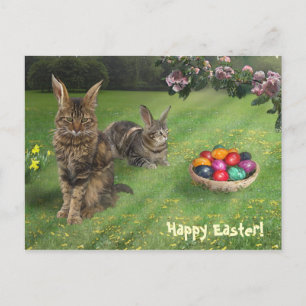 Cartes Pour Fêtes Annuelles Pâques Cat-Bunnies ; -) 😽 🐰