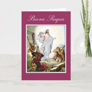 Cartes Pour Fêtes Annuelles Pâques chrétienne italienne, Jésus Buona Pasqua