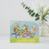 Cartes Pour Fêtes Annuelles Pâques courir les lapins Pastel (Debout devant)