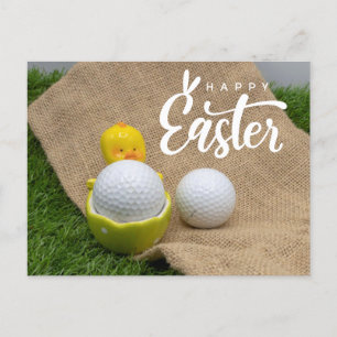 Cartes Pour Fêtes Annuelles Pâques de golf avec balle de golf et œuf pour golf