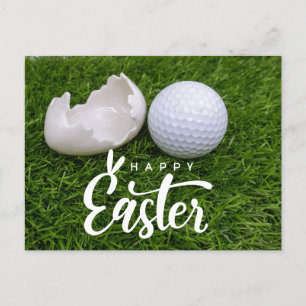 Cartes Pour Fêtes Annuelles Pâques de golf avec balle de golf et œuf pour golf