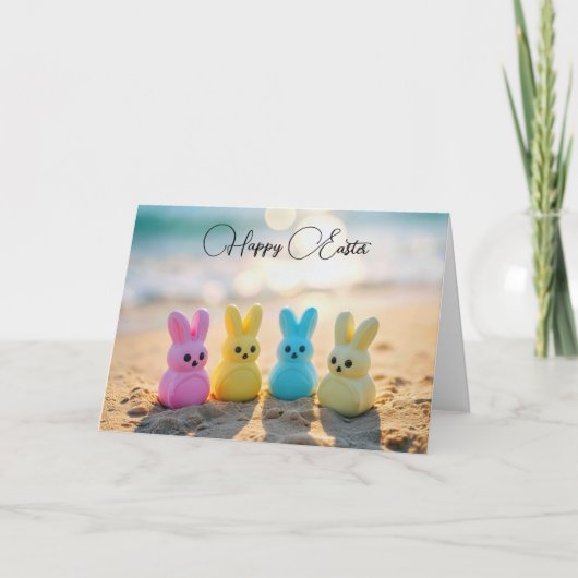 Cartes Pour Fêtes Annuelles Pâques Des Pieds Sur La Plage (Devant)