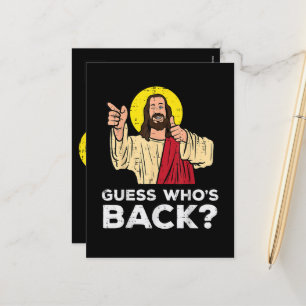 Cartes Pour Fêtes Annuelles Pâques devine qui est de retour Jésus drôle religi