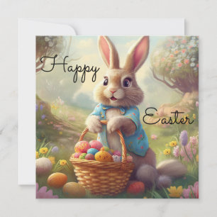 Cartes Pour Fêtes Annuelles Pâques Enchantées - Lapin Whimsical