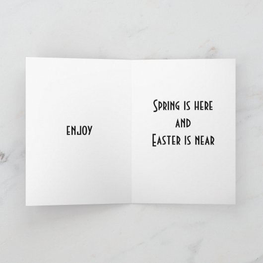 CARTES POUR FÊTES ANNUELLES PÂQUES EST PROCHE ET PRINTEMPS EST ICI - SOUHAITS (Intérieur)