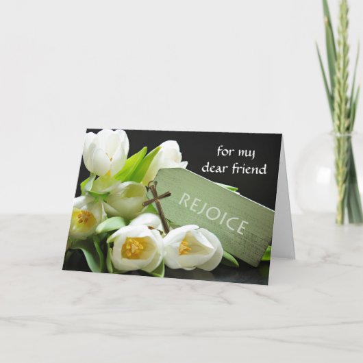Cartes Pour Fêtes Annuelles Pâques faite sur commande pour l'ami, les tulipes (Devant)