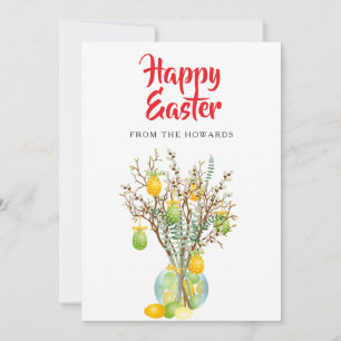 Cartes Pour Fêtes Annuelles Pâques Floral Élégant Moderne Photo Joyeuses Pâq