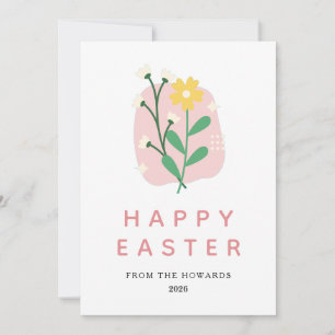 Cartes Pour Fêtes Annuelles Pâques Floral Élégant Moderne Photo Joyeuses Pâq