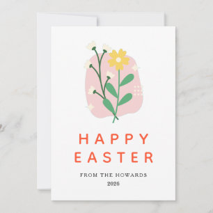 Cartes Pour Fêtes Annuelles Pâques Floral Élégant Moderne Photo Joyeuses Pâq