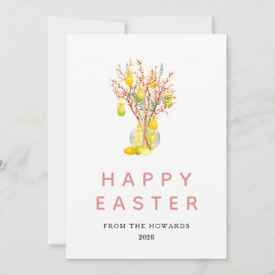 Cartes Pour Fêtes Annuelles Pâques Floral Moderne Élégant Joyuses Pâques Pho