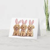 Cartes Pour Fêtes Annuelles Pâques Golden Retriever Chiens Chiens Chiens Lapin (Devant)