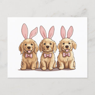 Cartes Pour Fêtes Annuelles Pâques Golden Retriever Chiens Chiens Chiens Lapin