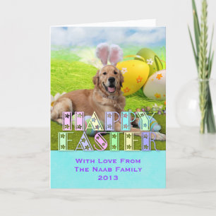 Cartes Pour Fêtes Annuelles Pâques - Golden Retriever - Frank