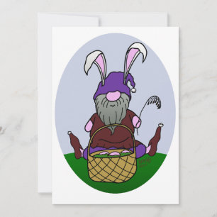 Cartes Pour Fêtes Annuelles Pâques heureux de notre Gnome à la vôtre, ovale
