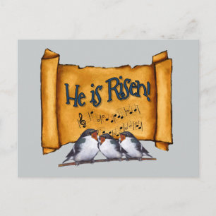 Cartes Pour Fêtes Annuelles Pâques : Il Est Ressuscité ! Old Scroll, chant Ois