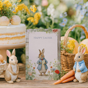 Cartes Pour Fêtes Annuelles Pâques Jardin de Lapin Vintage