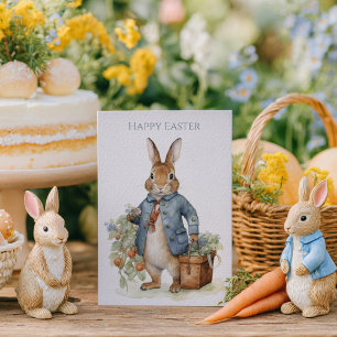 Cartes Pour Fêtes Annuelles Pâques jardin de lapin vintage