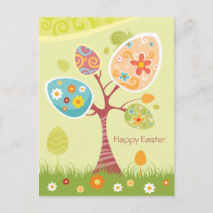 Cartes Pour Fêtes Annuelles Pâques joyeuses - Arbre Abstrait
