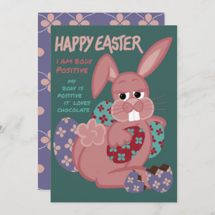 Cartes Pour Fêtes Annuelles Pâques - Lapin Positif Du Corps - Amoureux Du Choc