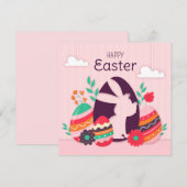 Cartes Pour Fêtes Annuelles Pâques mignonnes (Devant / Derrière)