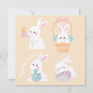 Cartes Pour Fêtes Annuelles Pâques mignonnes