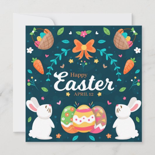 Cartes Pour Fêtes Annuelles Pâques mignonnes (Devant)