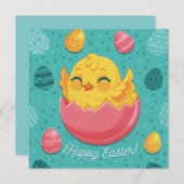 Cartes Pour Fêtes Annuelles Pâques mignonnes (Devant / Derrière)