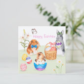 Cartes Pour Fêtes Annuelles Pâques mignonnes (Debout devant)