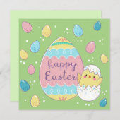 Cartes Pour Fêtes Annuelles Pâques mignonnes (Devant / Derrière)