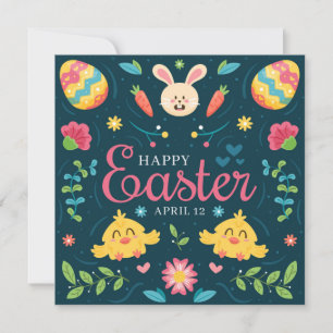 Cartes Pour Fêtes Annuelles Pâques mignonnes