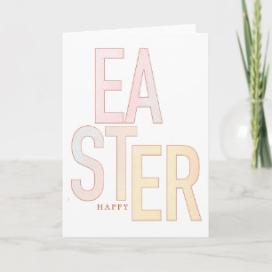 Cartes Pour Fêtes Annuelles Pâques Moderne Joyeux Dégradé Pastel Minimaliste